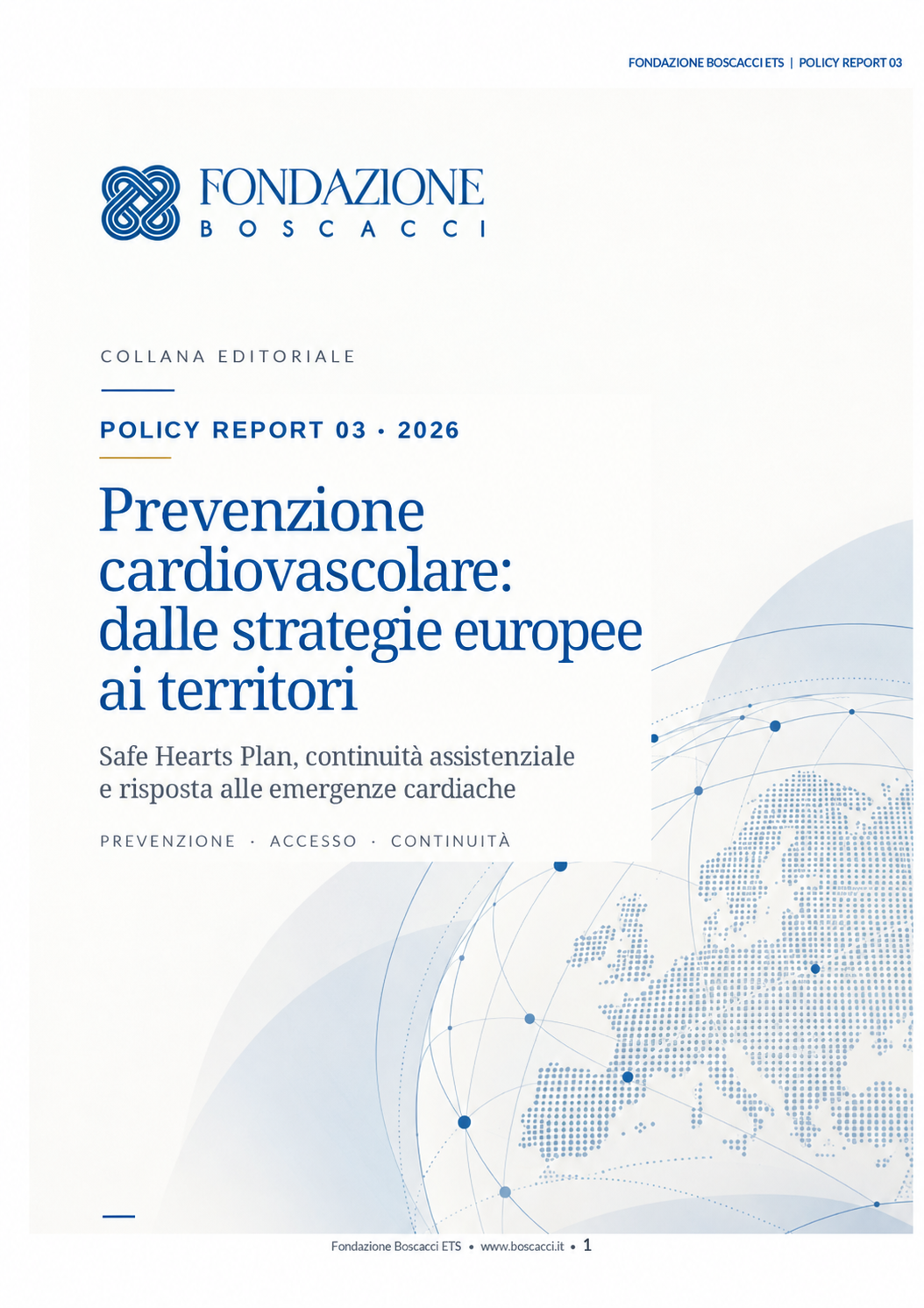 Copertina del Policy Report sulla prevenzione cardiovascolare e il Safe Hearts Plan